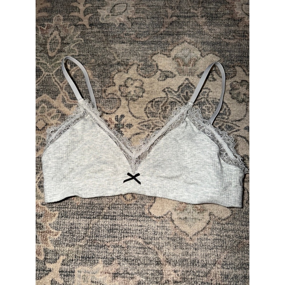Aerie Gray Lace Bralette Top